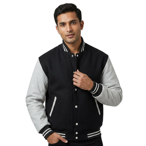 Chaquetas Varsity de Alta Calidad, Ajustadas y Elegantes, en Tela de Lana, con Cinturón, para Invierno, Última Moda, Nuevo Lanzamiento, Superventas - Product Image 1