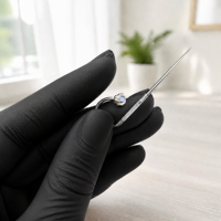 Wholesale G23 ASTM F136 Titanium Push in Internal/External Thread Fashion Body Piercing Jewelry Curved Guiding Needle