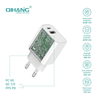 Cargador Mini de 20W con Tecnología GaN, Cargador de Pared USB C de un Solo Puerto, Adaptador de Carga Rápida, Enchufe Plegable, Esenciales de Viaje para Teléfono