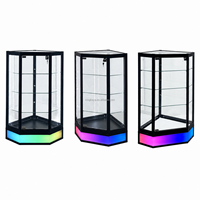 Vitrine d'angle en verre avec éclairage LED RGB, verrouillable, écologique, pour magasin de détail, idéale pour les boutiques de tabac