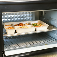 Boîte plate jetable écologique et biodégradable en papier kraft à six compartiments, auto-érectible, de qualité alimentaire, pour sushis et sucre