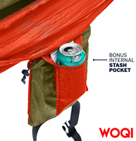 Hamac portable WOQI 210T en nylon parachute pour extérieur, randonnée, trekking, chasse, plage, camping --sans sangles
