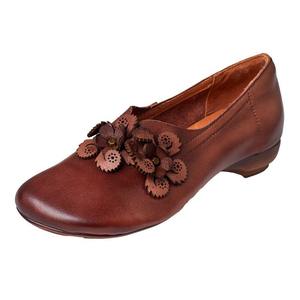 Chaussures décontractées d'été à lacets avec semelle souple et flexible, ornées de fleurs 3D, en PU noir, style rétro et polyvalent - Product Image 5