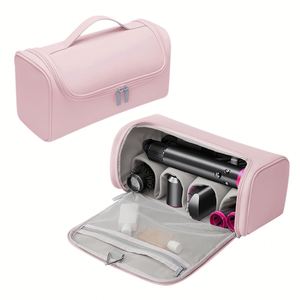 Portable Travel Carrying <b>Case</b> for Women Fashion Waterproof PU Leather Hairdryer Bag Zipper Closure Large Storage Cosmetic <b>Case</b> - Product Image 4