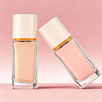 Flacon en verre plat haut de gamme de 30 ml, flacon pompe pour fond de teint liquide, bouchon de flacon, estampage à chaud, matériaux d'emballage cosmétique