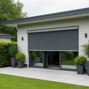 Retractable Side Awning Door <b>Window</b> <b>Screen</b> 86.6 In X 393.7 In Anthracite Fiberglass Minimalist Design Easy To Install - Product Image 2