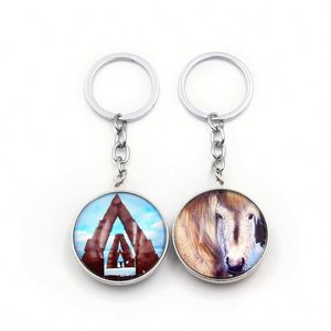 Personalized Logo Dome Crystal Circle Keychain Custom Printed Glass Keyring - Product Image 1