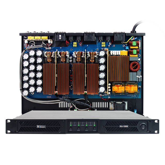 K4-1000 digital amplifier class d 4 channel powerful power 1000w 1u stereo power amplifier 4 ohms