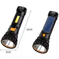 Lampe torche rechargeable USB/solaire, super lumineuse, tactique, portable, LED, power bank, lampe de camping, batterie rechargeable