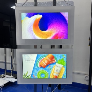 Độ sáng cao 21.5-inch 1080p <span class=keywords><strong>LCD</strong></span> hiển thị cho trung tâm mua sắm Màn hình kép cửa sổ quảng cáo phát lại Android kỹ thuật số biển - Product Image 1