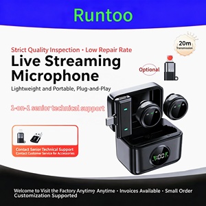 Magnetic mini <b>wireless</b> lavaliermicrophone with dual receivers forshooting videos, livestreaming, noisereduction small <b>microphone</b> - Product Image 1