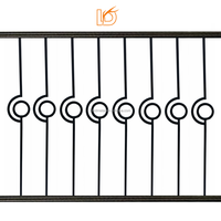 Balustre en fer forgé noir et or pour garde-corps d'escalier, design moderne, demi-cercle carré, intérieur, vente en gros