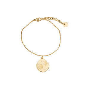 Bracciale in Acciaio Inossidabile con Ciondolo a Moneta Dorato, Catena Regolabile, Gioielli da Donna - Product Image 2