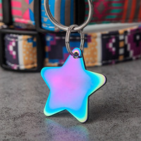 Étoile à cinq branches étiquette pour animaux de compagnie étiquette de chien en acier inoxydable bijoux accessoires bricolage chat étiquette lettrage pendentif pendentif