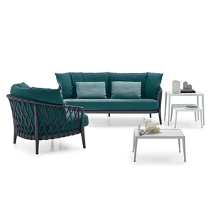 Canapé de patio de qualité commerciale résistant aux intempéries, canapé de <span class=keywords><strong>jardin</strong></span> pour complexe hôtelier, ensemble de <span class=keywords><strong>salon</strong></span> extérieur durable en corde <span class=keywords><strong>tressée</strong></span> pour l'hôtellerie - Product Image 5