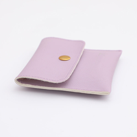 Pochette à bijoux en cuir PU beige sans logo 8x8cm pour bagues, bracelets et colliers