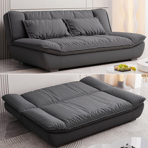 Divano Letto Convertibile Moderno Design Modulare Reclinabile Regolabile Rivestimento in Pelle Effetto Pelle di Gatto Telaio in Legno 3 Posti per Soggiorno - Product Image 6