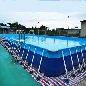 Piscina Fuori Terra Rettangolare con Struttura in Acciaio, Piscina con Telaio Metallico, Vendita Calda per Parchi Acquatici - Product Image 1