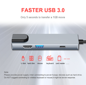 type <span class=keywords><strong>c</strong></span> to hdmi rj45 multi <span class=keywords><strong>dock</strong></span> station <span class=keywords><strong>usb</strong></span> 3.0 splitter for home macbook <span class=keywords><strong>ipad</strong></span> <span class=keywords><strong>pro</strong></span> several ports <span class=keywords><strong>usb</strong></span> hub - Product Image 4