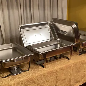 鍋ビュッフェストーブホテル供給ステンレス鋼ビュッフェフードウォーマー摩擦皿