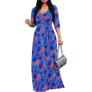 Robes d'été pour femmes Robes décontractées sans manches Longues Maxi Cute Floral Wedding Guest Dress Trendy <span class=keywords><strong>Chic</strong></span> Curvy Elegant Outfits - Product Image 5