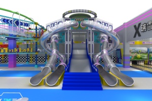 Circuito <span class=keywords><strong>de</strong></span> Obstáculos Ninja Warrior para Todas las Edades, Equipo <span class=keywords><strong>de</strong></span> Juegos Interior Comercial con Toboganes <span class=keywords><strong>de</strong></span> Trampolín y Pared <span class=keywords><strong>de</strong></span> Escalada - Product Image 5