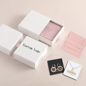 Custom Logo Hot Sale <b>Ring</b> Necklace Gift Cardboard Drawer Jewelry <b>Box</b> Bracelet Earring Microfiber Bag Storage Jewelry <b>Box</b> - Product Image 2