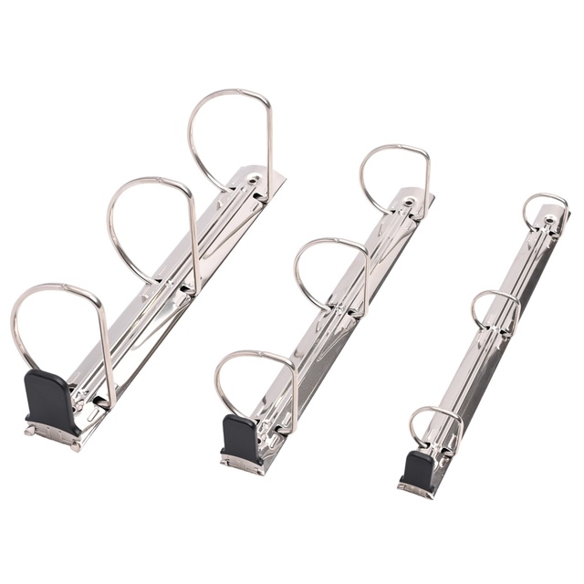 Transparent D Shape 3 Ring Binder Clips Metal Loose Leaf Rings for School Office Stationery Album Budget Planner OEM Custom
