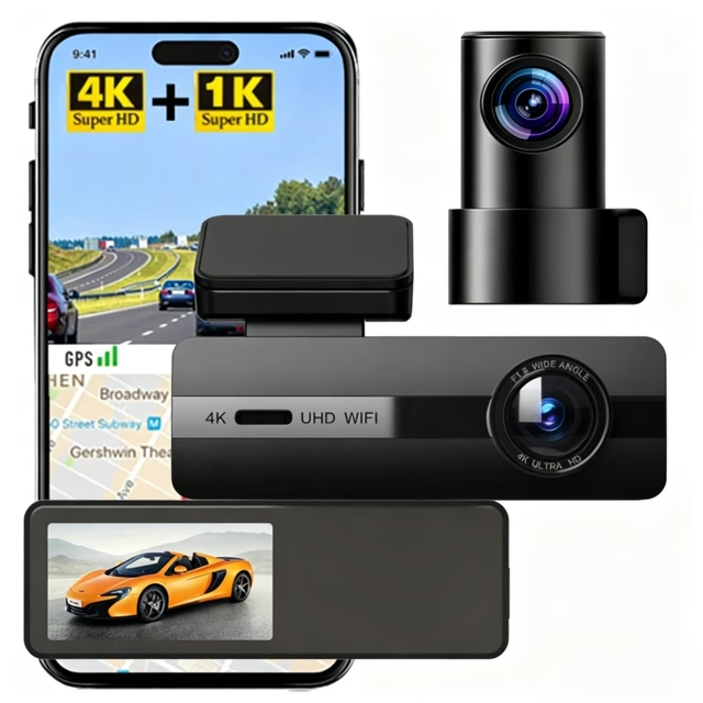 Dash Cam 4K Wifi Dual Lens 2 Channel 1.5 Screen Support GPS Car Dvr 24 Hours Parking Monitor APP Front 4K Rear 1080P