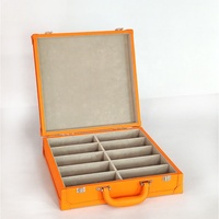 Boîte de rangement pour lunettes de soleil de luxe sur mesure, fabriquée à la main, haut de gamme, 10 emplacements, en cuir