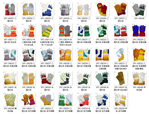 Guantes de seguridad de cuero de vaca, protectores de manos de cuero industrial, color azul - Product Image 6