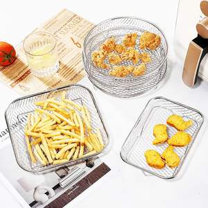 Rejilla cuadrada para <span class=keywords><strong>freidora</strong></span> de aire de 8 pulgadas, accesorios deshidratadores de 3 pilas para juegos de herramientas para barbacoa, acero inoxidable 304, fácil de limpiar - Product Image 6