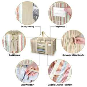 Sturdy & Durable Clothes <b>Storage</b> Bags Totes <b>Bins</b> Packing Moving Bags for College Supplies - Product Image 4