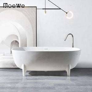 Roewe résine composite fonte pierre surface solide <span class=keywords><strong>baignoire</strong></span> hôtel salle de bain autoportant bain à remous artificiel <span class=keywords><strong>baignoire</strong></span> en marbre - Product Image 3