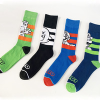 HY-4801 Logo personnalisé JACQUARD dessin animé Mario chaussettes Long Tube bonneterie Couples tricoté adultes bas hommes et femmes chaussettes