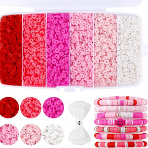 Polymer Clay Beads Set 6mm Scattered Beads For <b>Bracelets</b> Necklaces Kids Craft Jewelry Making Toys 7-12y - Product Image 2
