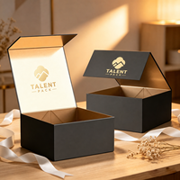 Boîte magnétique rigide pliable en carton de taille personnalisée, emballage de luxe, boîte cadeau pliable avec couvercle à fermeture magnétique