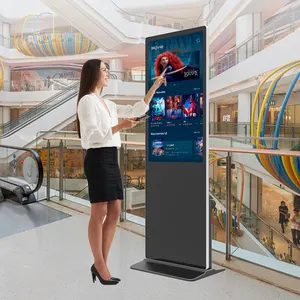 Zemin ayakta Totem 32 inç 42 inç 55 inç kapalı dokunmatik Lcd reklam oyuncu dijital tabela reklam ekranı