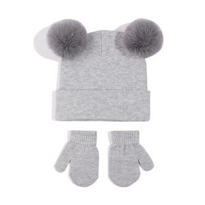 Nouveau-né bébé tricoté bonnet chapeau écharpe ensemble mignon garder au chaud enfants hiver extérieur casquette chapeau et gants pour garçons, filles - Product Image 2