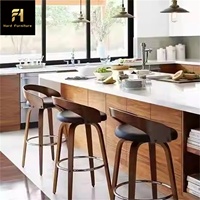 Chaise pivotante de haute qualité avec dossier de tabouret haut en bois massif Design contemporain pour la maison salon salle à manger bureau utilisation en extérieur