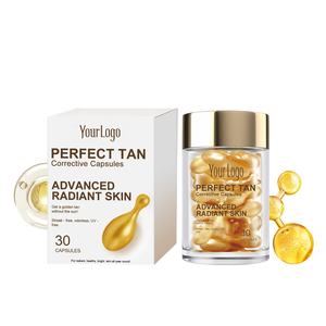Capsules Perfect Tan avec ginseng, acide hyaluronique et peptides pour un éclat naturel, nourrissent la peau, unifient le teint et donnent un aspect radieux. - Product Image 5