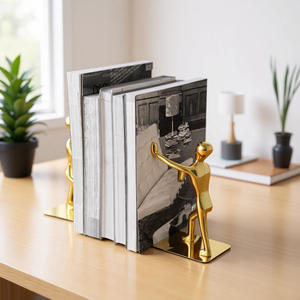 Sujetalibros Verticales de Metal Art Deco Creativo, Soporte para Libros de Escritorio, Decoración Moderna para Oficina y Hogar, Regalo de Cumpleaños para Estudiantes, Organizador de Libros - Product Image 4