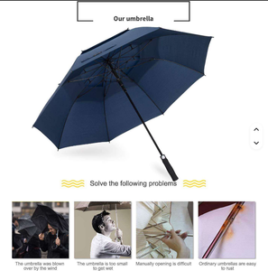 Parapluies de <span class=keywords><strong>golf</strong></span> imprimés à double couche, parapluie de <span class=keywords><strong>golf</strong></span> ventilé et résistant, logo personnalisé, coupe-vent - Product Image 2