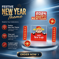 Décoration de réfrigérateur personnalisée en acrylique pour les fêtes du Nouvel An avec panneau métallique de 5 mm d'épaisseur, montage facile, style Americana