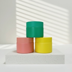 50ml Glass Cosmetic Jars Solid Color Empty Cream Jar Frosted <b>Container</b> Colored Lids Custom Eye Cream Skincare Packaging - Product Image 1