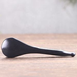 Chinois traditionnel Bian pierre Gua Sha cuillère noir Gua Sha outils de <span class=keywords><strong>Massage</strong></span> pour le cou et les yeux cuillère forme noir Bain pierre masseur - Product Image 5
