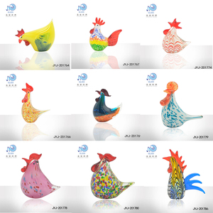 <span class=keywords><strong>Murano</strong></span> patung kaca ayam jantan, hiasan tangan ayam Paskah dalam ruangan pola unik hadiah kerajinan kaca - Product Image 2