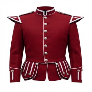 เสื้อแจ็คเก็ตดับเบิ้ลท์ขนสัตว์สก็อตสำหรับผู้ชาย สีแดง สำหรับฤดูหนาว แบบจำลองชุดยูนิฟอร์มสำหรับกิจกรรมกลางแจ้ง คอตั้ง แบบทีพีพี  สามารถสั่งตัดได้ - Product Image 1