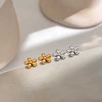 Boucles d'oreilles clous en zircon impérial pour femme, couleur or, cristaux, bijoux élégants, cadeau pour soirée, style ton or fin