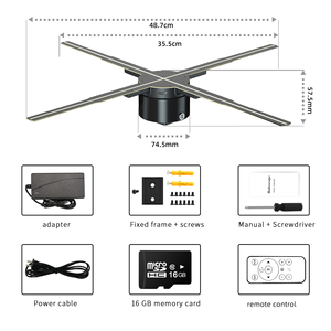 YHP50-LED 3D ologramma Fan Advertising Display 4 pale nudo 3D olografico ventaglio proiettore Dia 50cm ologramma mappatura - Product Image 5